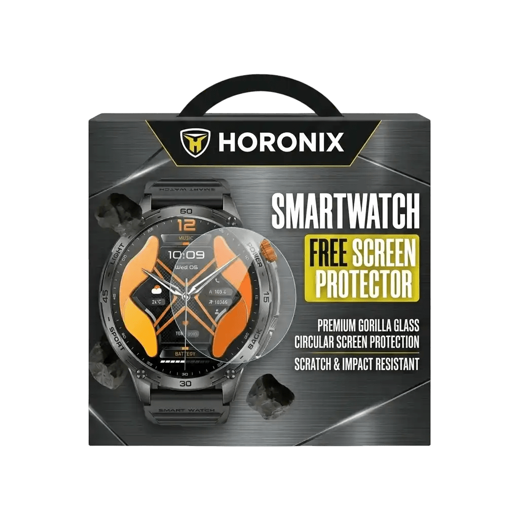 Free scratch-resistant screen protector for Horonix smartwatch – daily impact protection