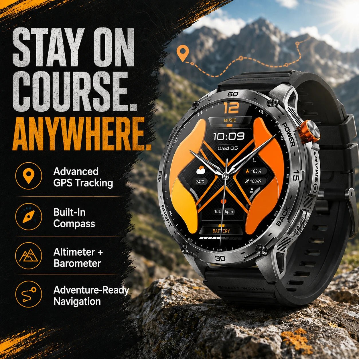 Horonix Pathfinder Ultra Smartwatch 24/7 health monitoring on wrist